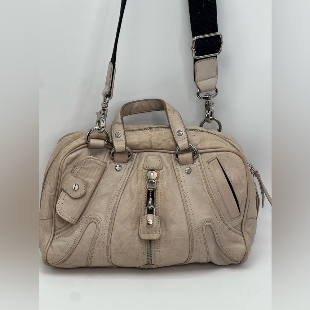 L.A.M.B Leather Handbag with Silver Accents